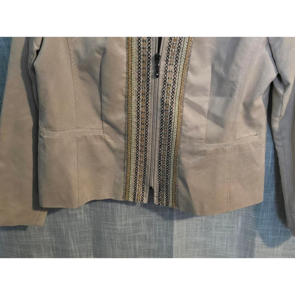 Women's Tanjay Beige Embellished Jacket Size 10 - Picture 2 of 9